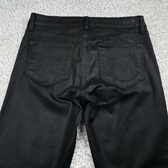 PAIGE Verdugo Ankle Black Silk Coated Skinny Jean - Picture 11 of 16